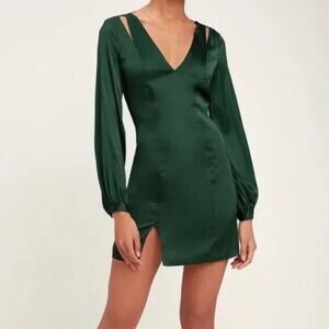 Ryse The Label NWT Amanda Satin Cutout Mini Dress Green Size XS